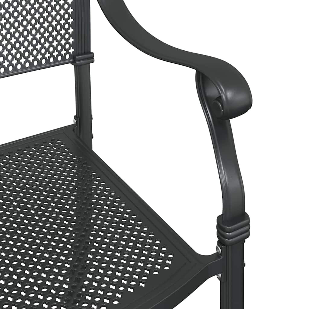 Kerti Szék 2 pcs Fekete 55 x 55 x 92,5cm Alumínium