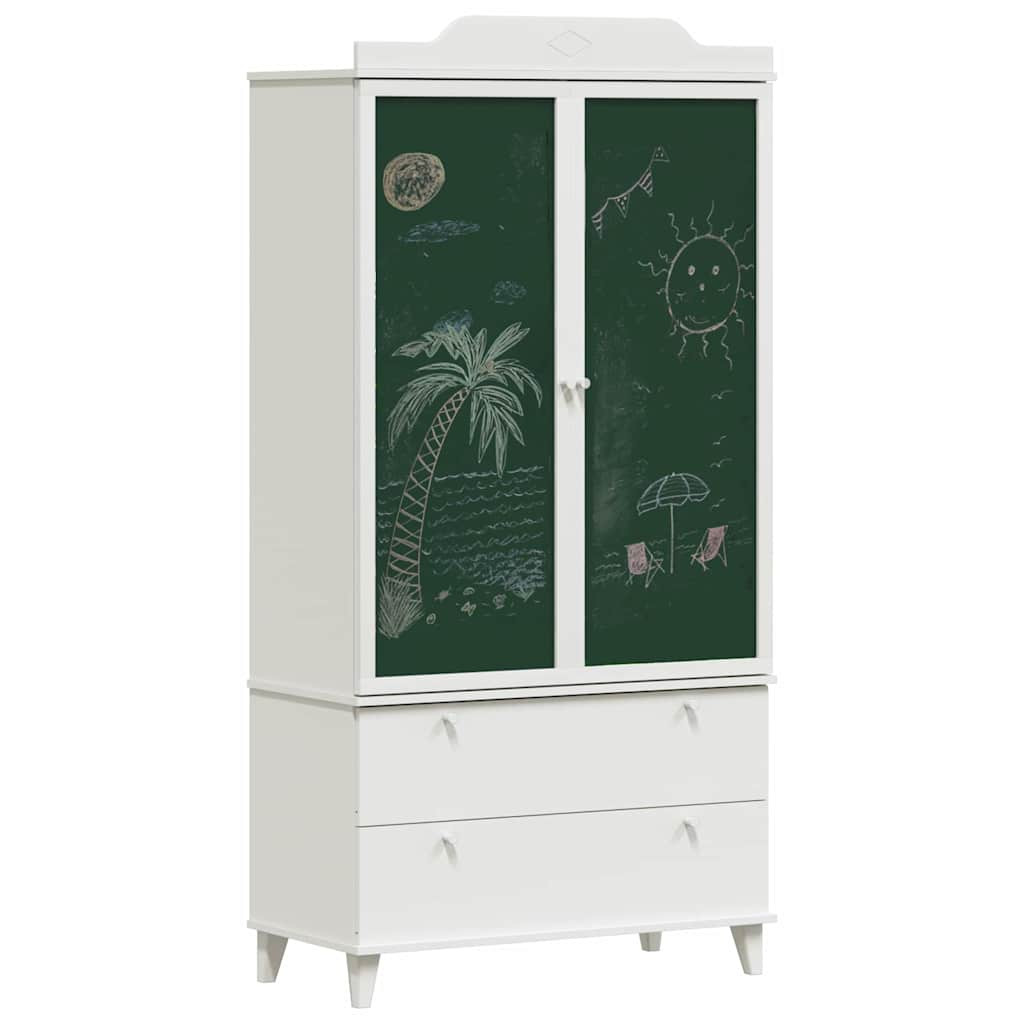 Krétával Írt Dresser ROROS Fehér 90 x 45 x 180 cm Faanyag