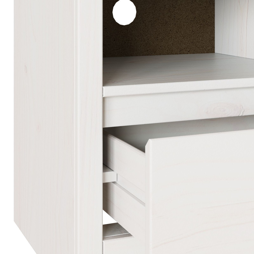 TV Szekrény "DRAMMEN" Fehér 99x43x55 cm Tömbfa Fenyő