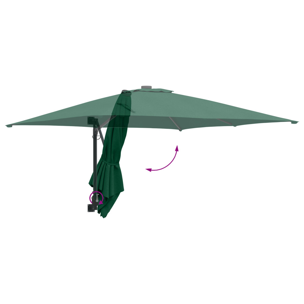 Teraszernyő Zöld Poliészter 300 cm x 300 cm Összecsukható