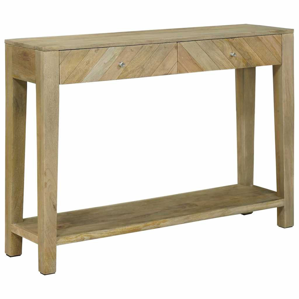 Konzolasztal Természetes szürke 110 x 30 x 80 cm Tömör Mangófát