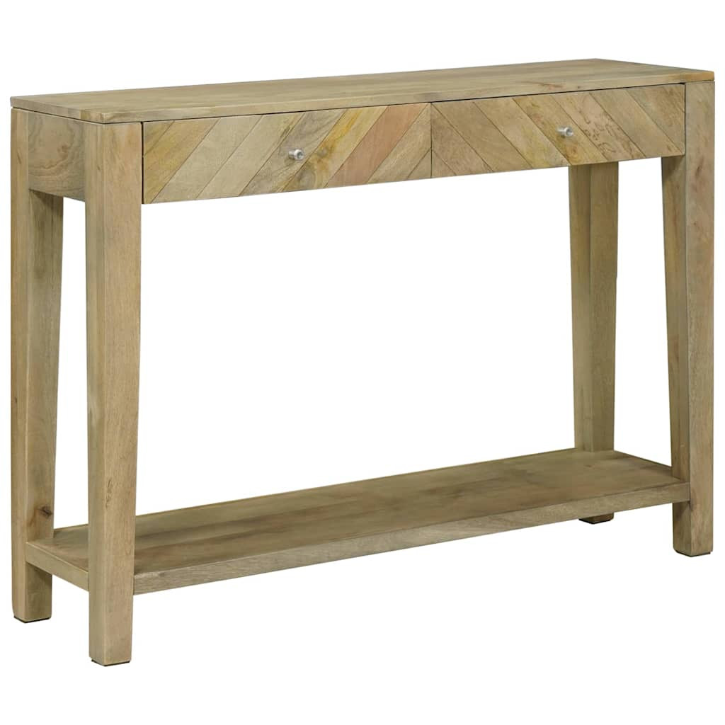 Konzolasztal Természetes szürke 110 x 30 x 80 cm Tömör Mangófát