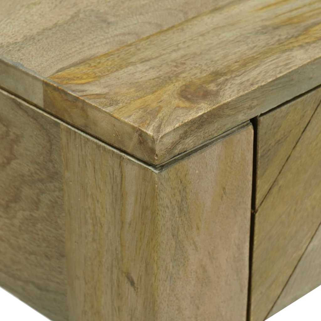 Konzolasztal Természetes szürke 110 x 30 x 80 cm Tömör Mangófát