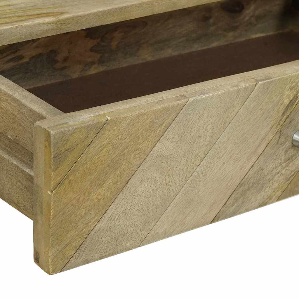 Konzolasztal Természetes szürke 110 x 30 x 80 cm Tömör Mangófát
