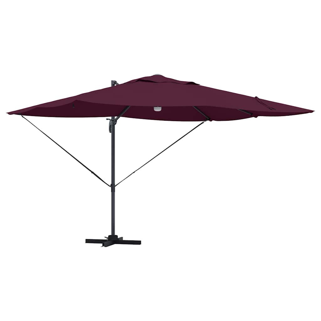 Napernyő Bordeaux piros 351 x 250 x 253 cm Pamut és Alumínium