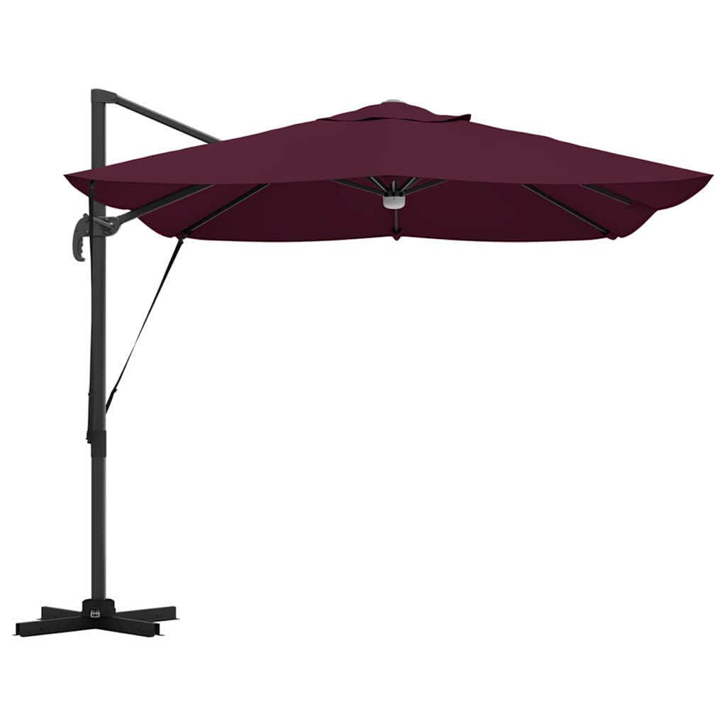 Napernyő Bordeaux piros 351 x 250 x 253 cm Pamut és Alumínium