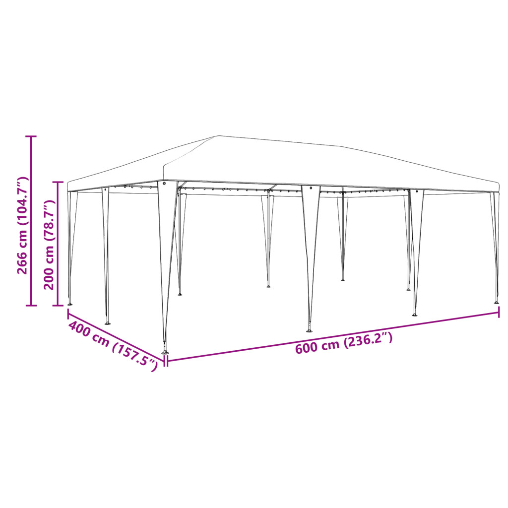 Parti Sátor Antracit 6x4 m PE