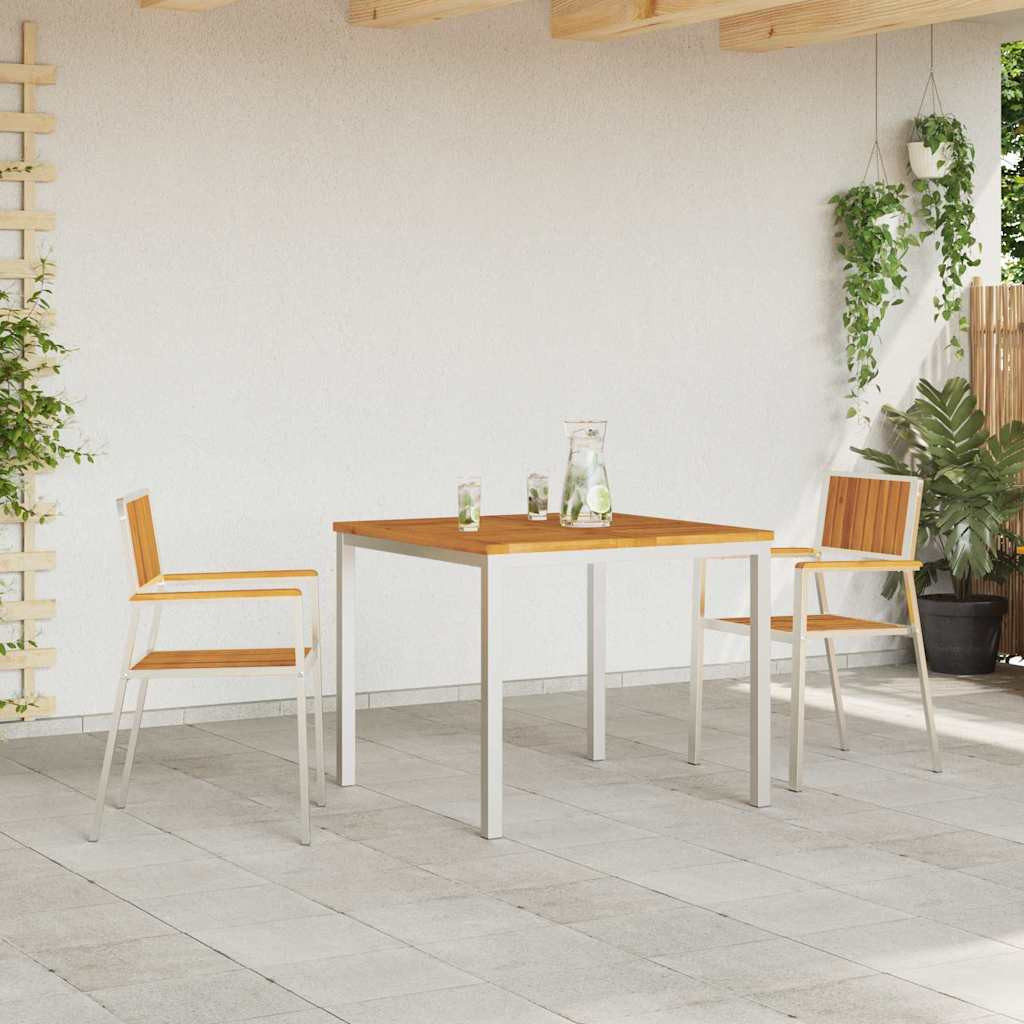 Kerti Szék 2 pcs Barna 56 x 54,5 x 87 cm Tömör Akácfa