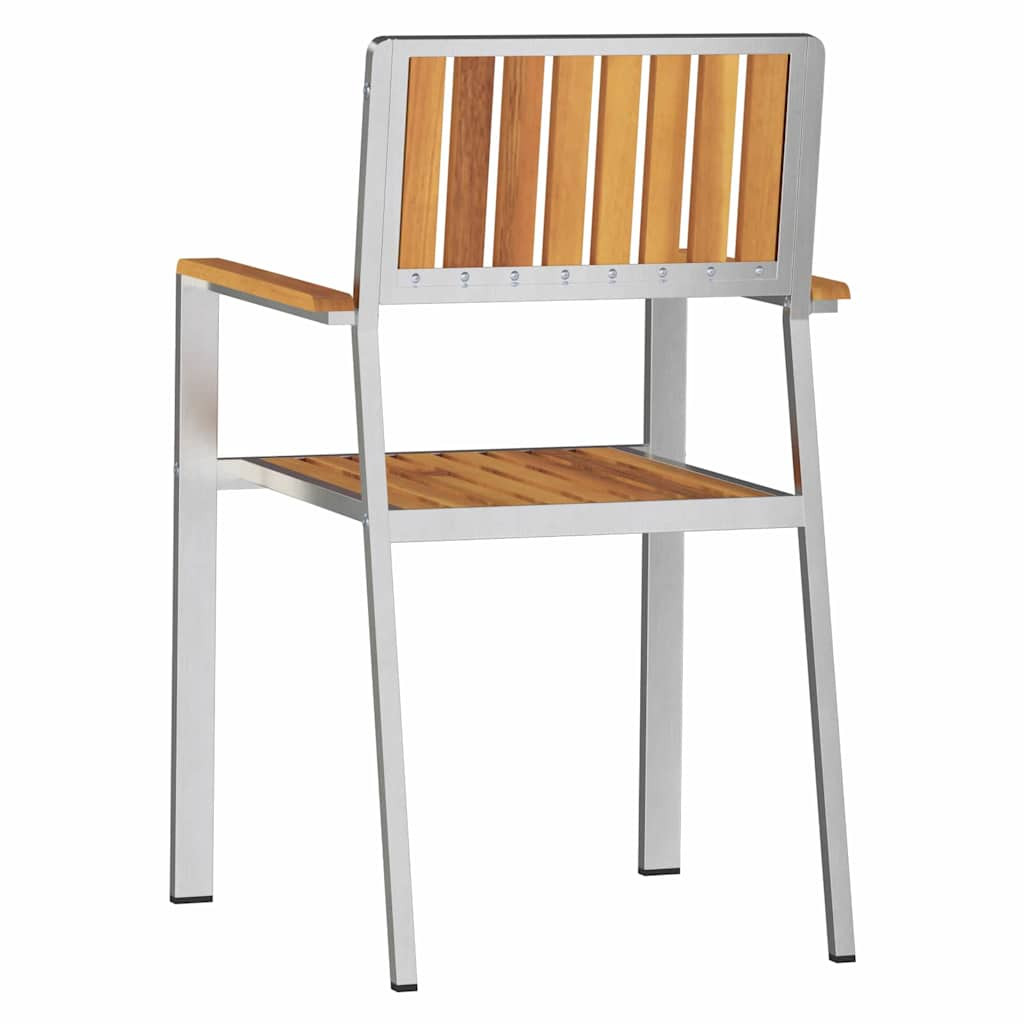 Kerti Szék 2 pcs Barna 56 x 54,5 x 87 cm Tömör Akácfa