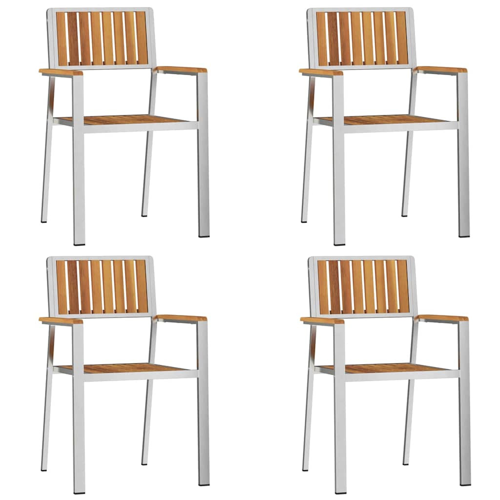 Kerti Szék 4 pcs Barna 56 x 54,5 x 87 cm Tömör Akácfa