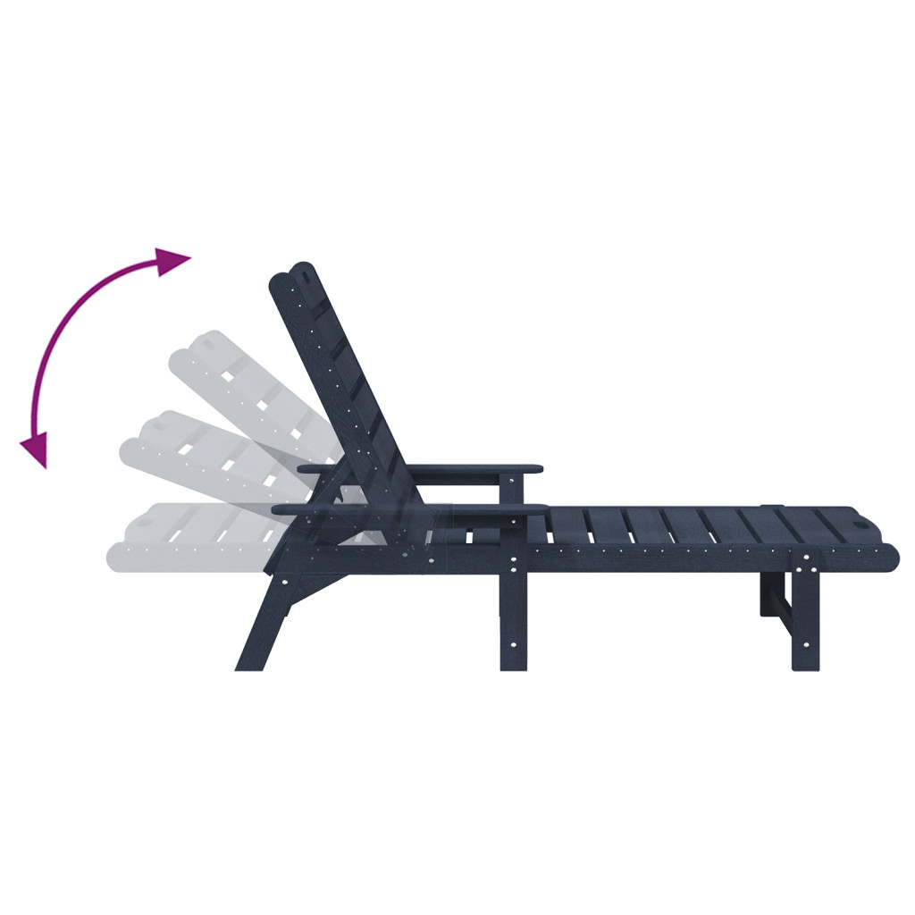 Napozóágy Tengerészkék 53x162x98.5 cm HDPE
