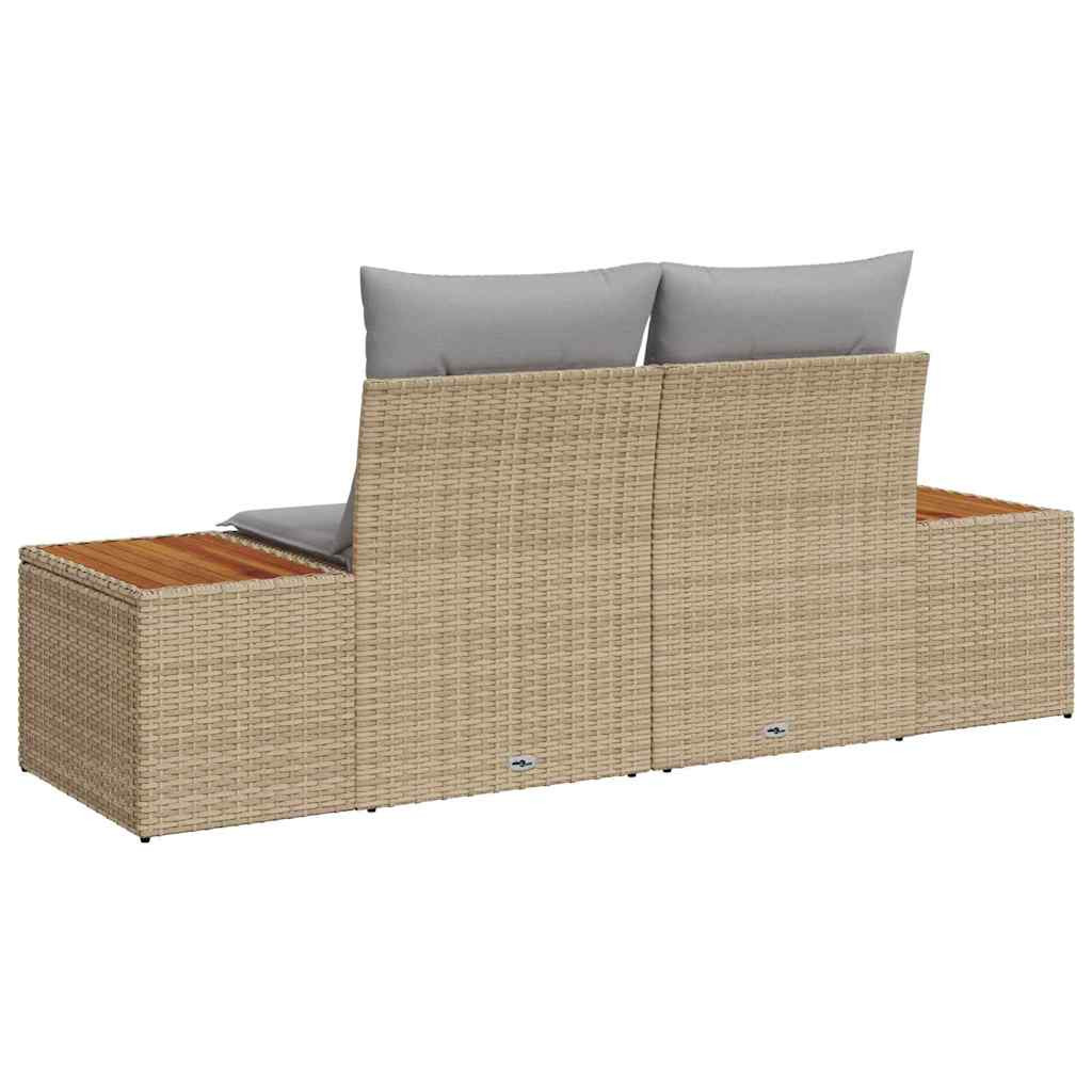 Kerti kanapé Bézs 184 x 62 x 85cm polirattan