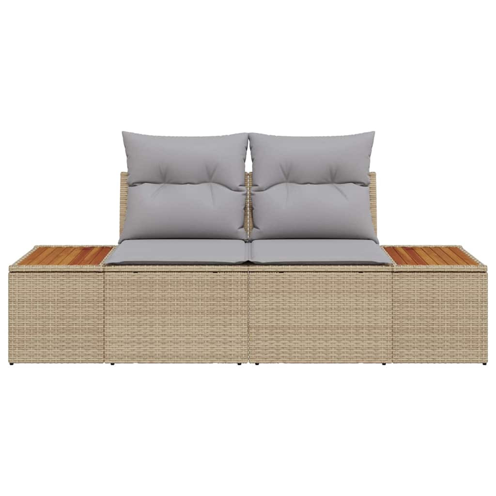 Kerti kanapé Bézs 184 x 62 x 85cm polirattan