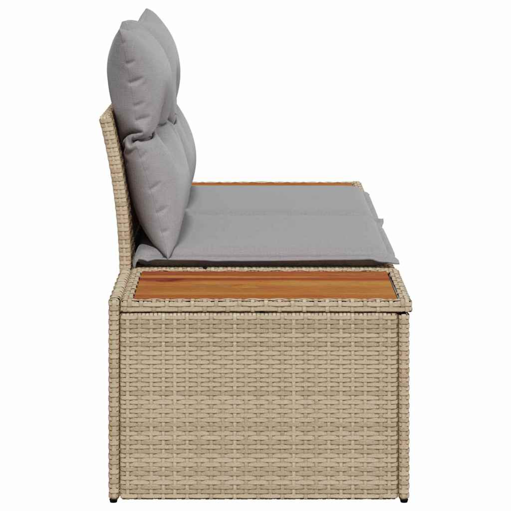 Kerti kanapé Bézs 184 x 62 x 85cm polirattan