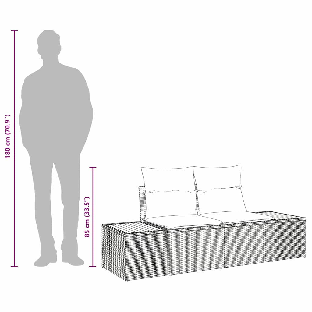 Kerti kanapé Bézs 184 x 62 x 85cm polirattan