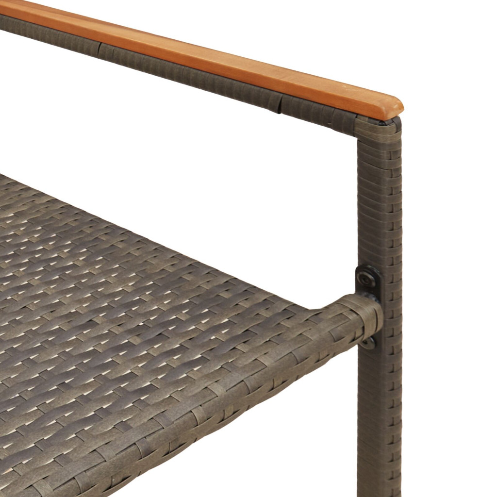 Összecsukható Kerti Székek Párnákkal 2 db Szürke Poly Rattan