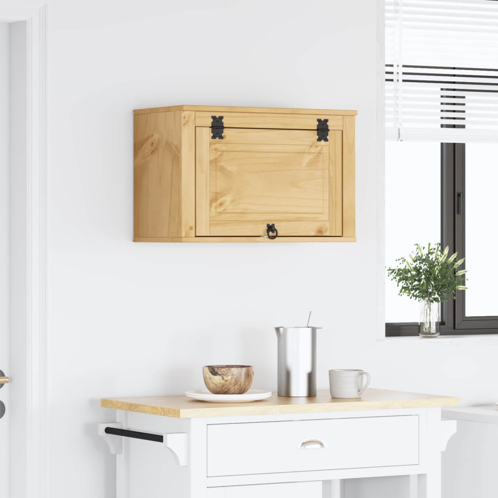 Cabinet tárolóval ajtóval Méz 60 x 32 x 40 cm Tömör fenyőfa