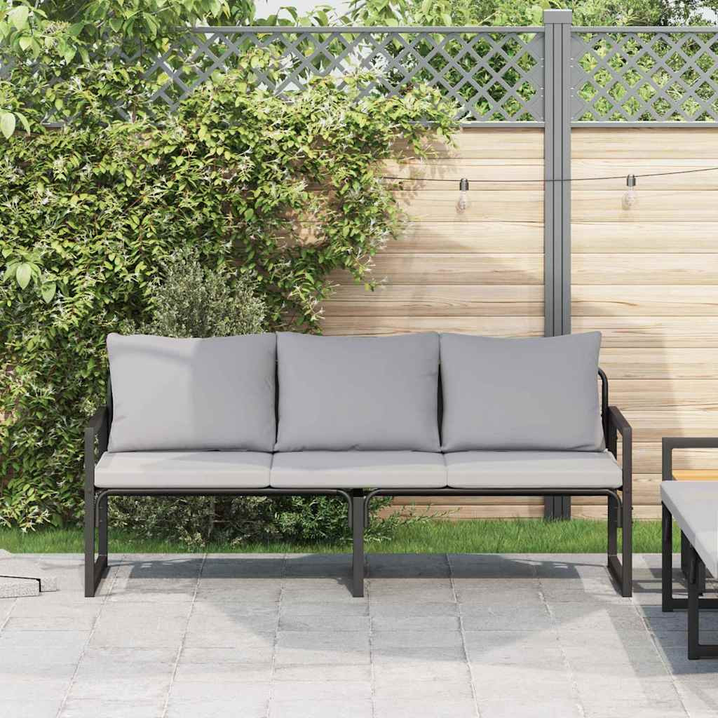 Kerti pad Fekete 180 x 72.5 x 71 cm Acél