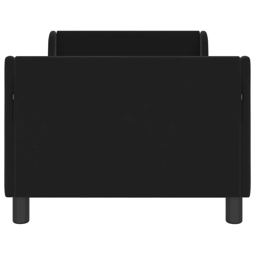 Gyerekágy kerettel fejtámlával Fekete 80 x 160 cm Bársony