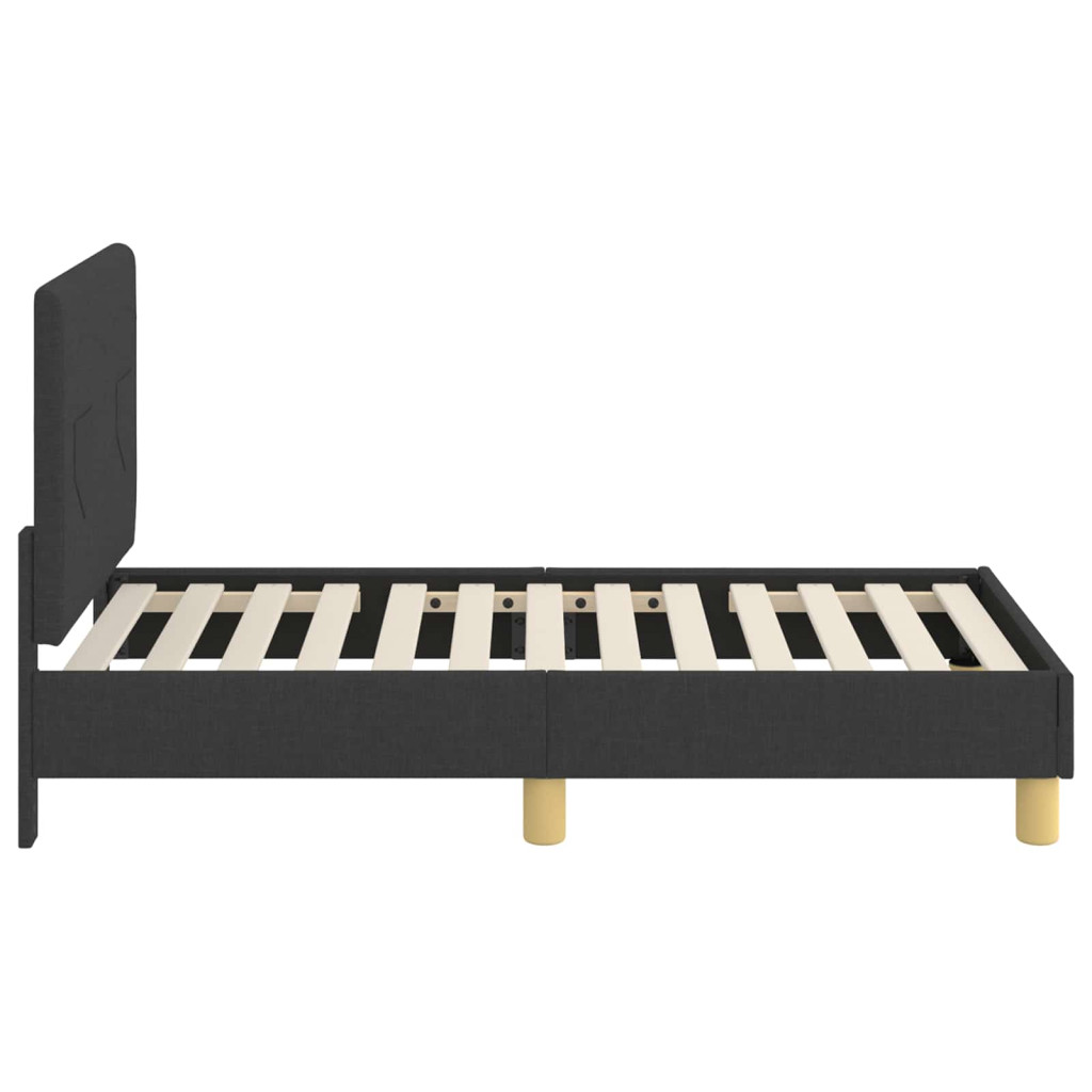 Gyerekágy keret fejtámlával Fekete 70 x 140 cm szövet