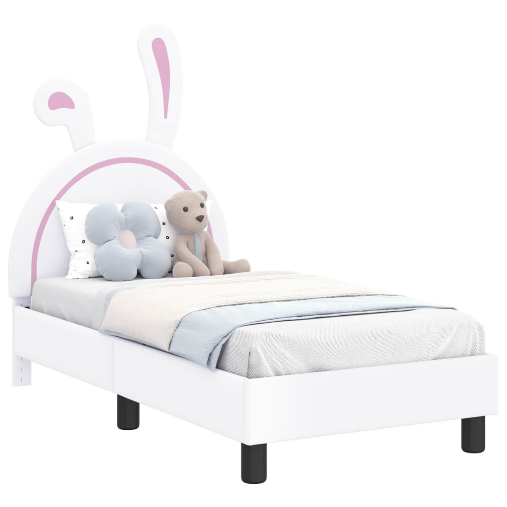 Gyerekágy keret fejtámlával fejtámlával Fehér 70 x 140 cm PU