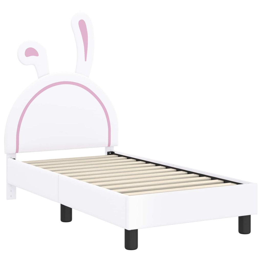 Gyerekágy keret fejtámlával fejtámlával Fehér 70 x 140 cm PU