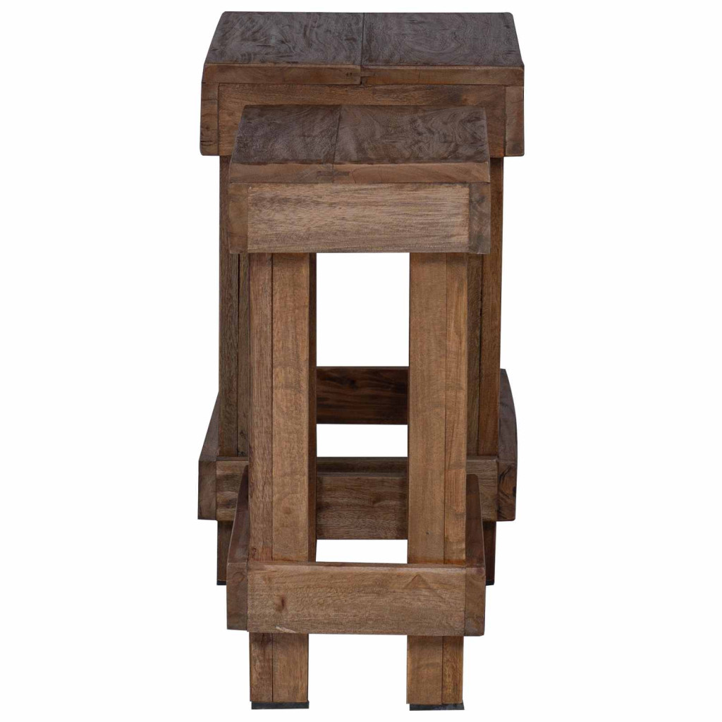Növényállvány 2 pcs Barna 70 x 11 x 27 cm Mahagóni fa