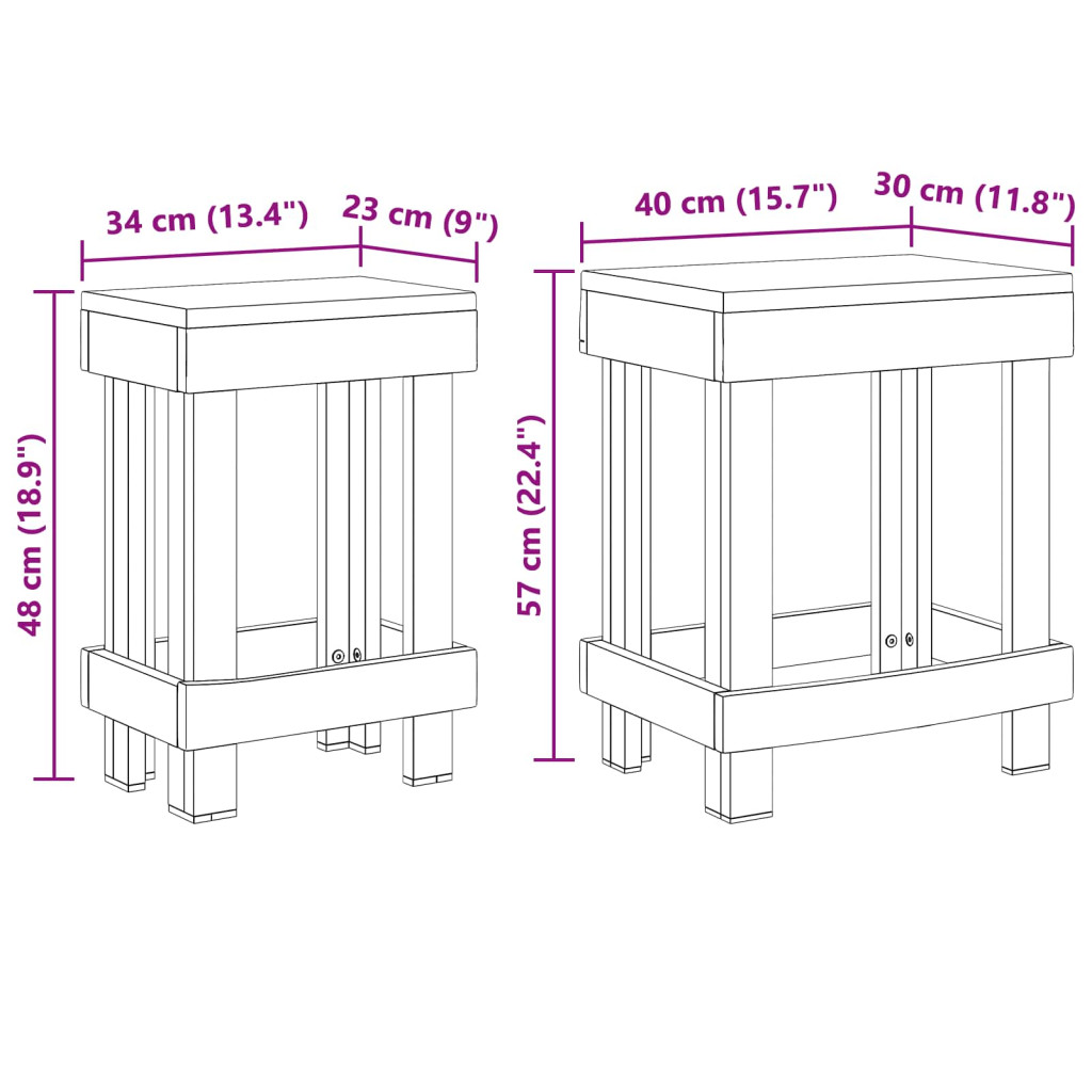 Növényállvány 2 pcs Barna 70 x 11 x 27 cm Mahagóni fa