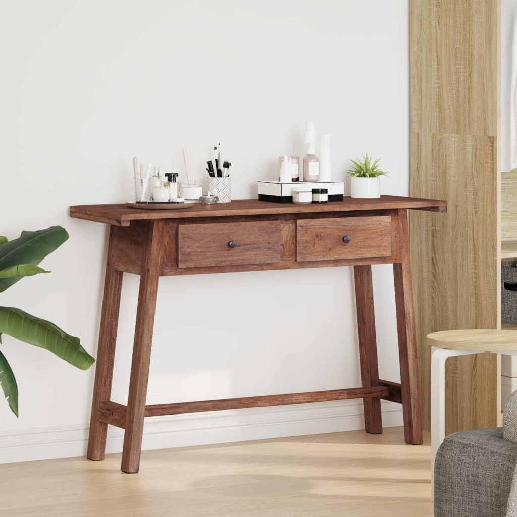 Asztal fiókkal Barna 110 x 30 x 79 cm Tömör Mahagóni Fa