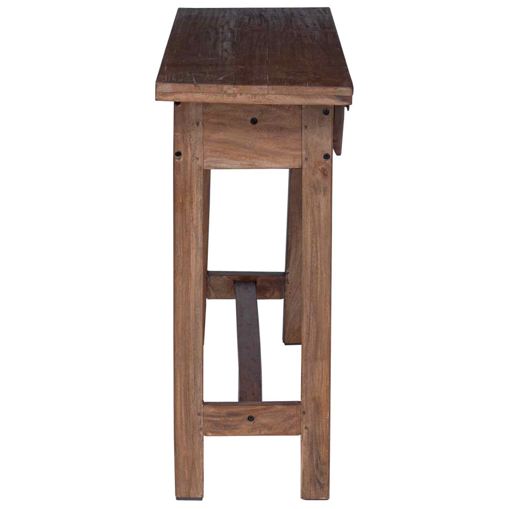 Asztal fiókkal Barna 110 x 30 x 79 cm Tömör Mahagóni Fa