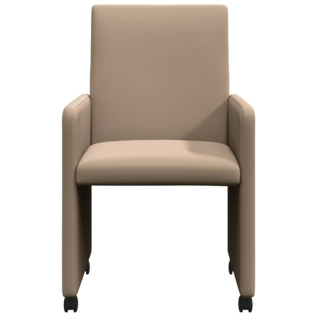 Kerekes Étkező Székek 2 pcs Cappuccino 57 x 66 x 94 cm Műbőr