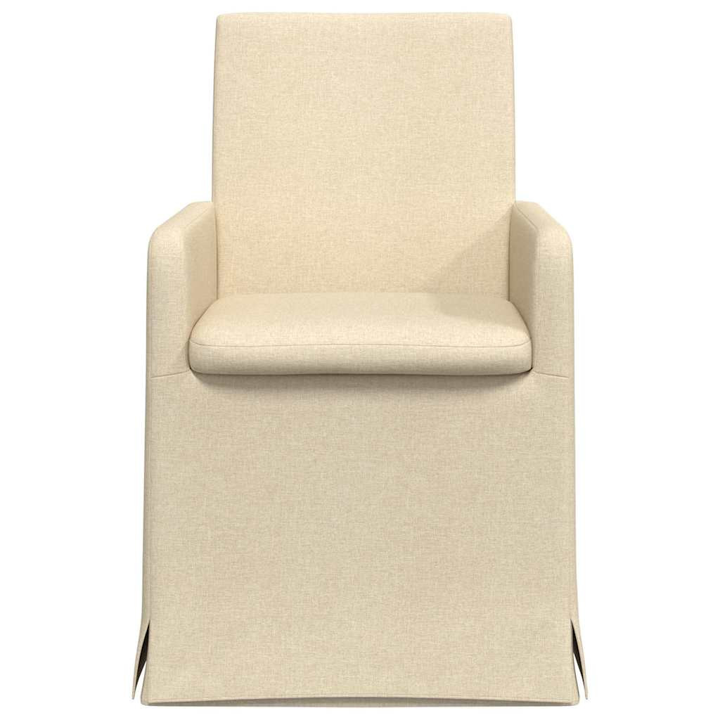 Étkező Székek 2 pcs Krém 57 x 67 x 95 cm szövet