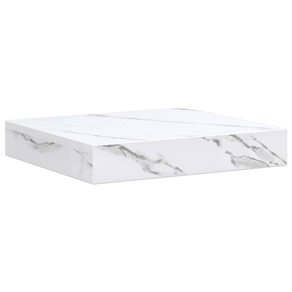 Falpolc tárolóval 2 pcs Fehér márvány 23 x 23,5 x 4 cm Faanyag