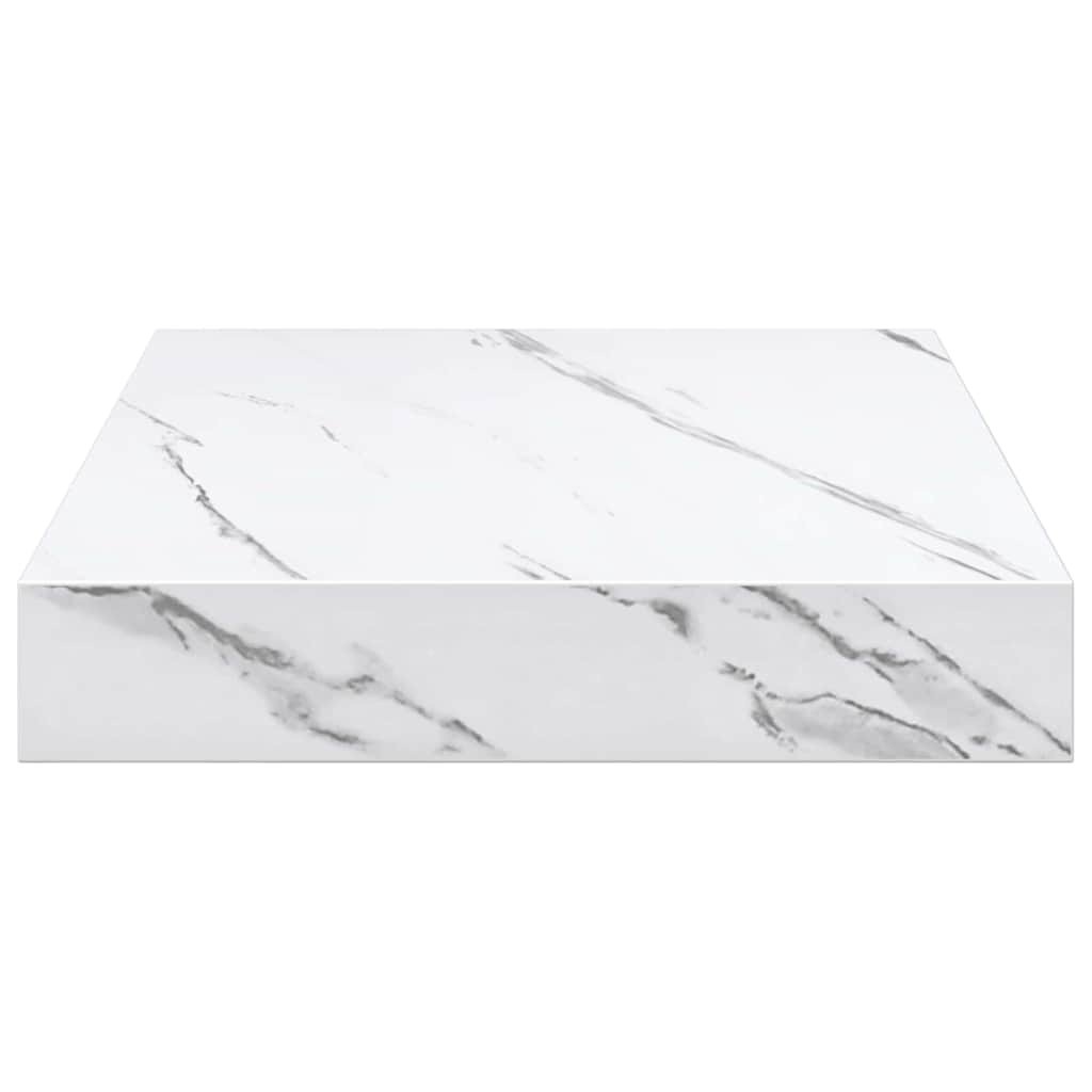 Falpolc tárolóval 4 pcs Fehér márvány 23 x 23,5 x 4 cm Faanyag