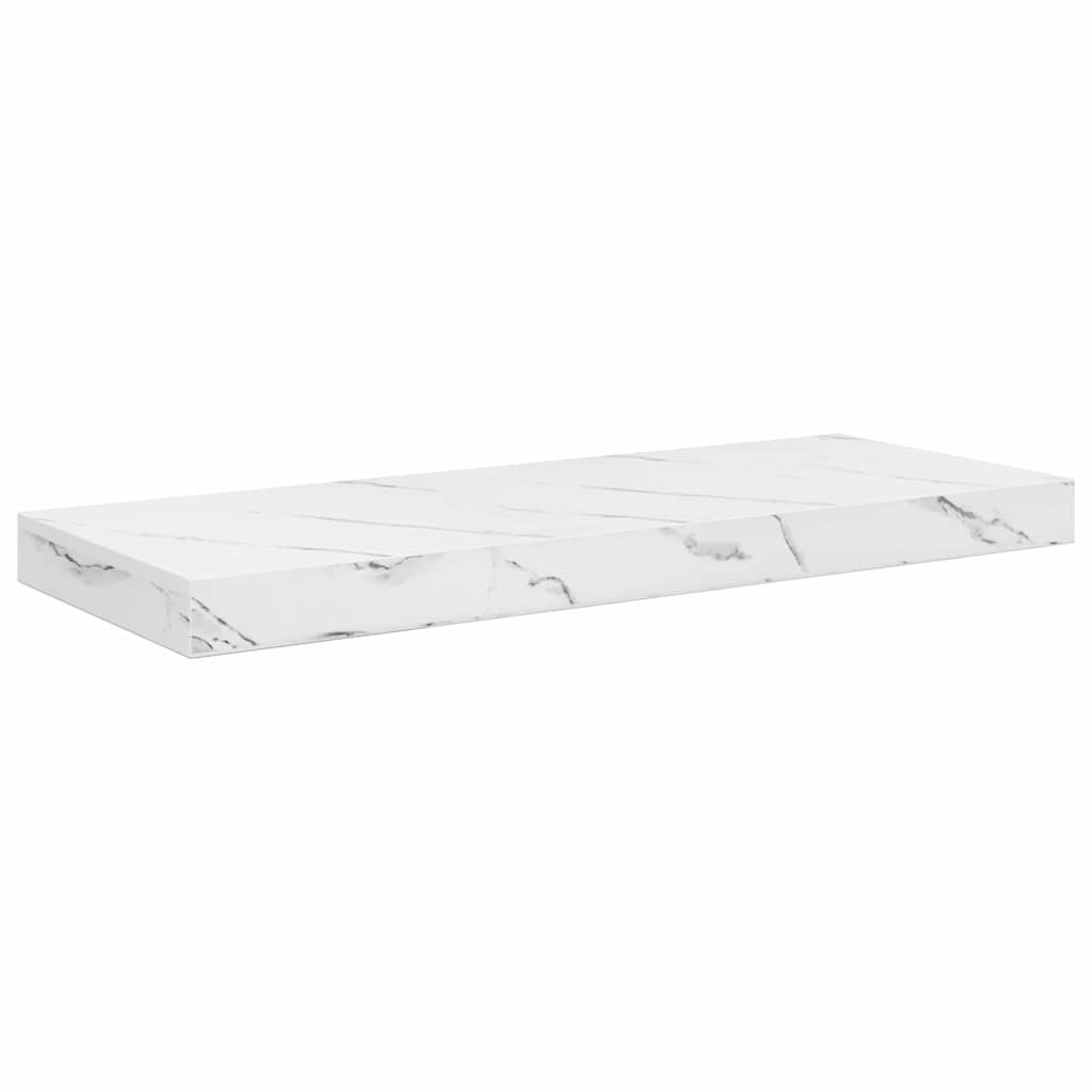 Falpolc tárolóval 4 pcs Fehér márvány 50 x 23 x 4 cm Faanyag