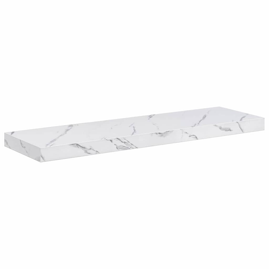 Falpolc tárolóval 4 pcs Fehér márvány 90 x 23,5 x 4 cm Faanyag