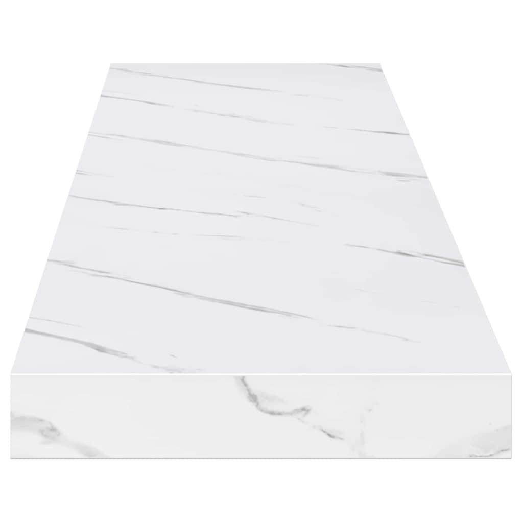 Falpolc tárolóval 2 pcs Fehér márvány 120 x 23,5 x 4 cm Faanyag