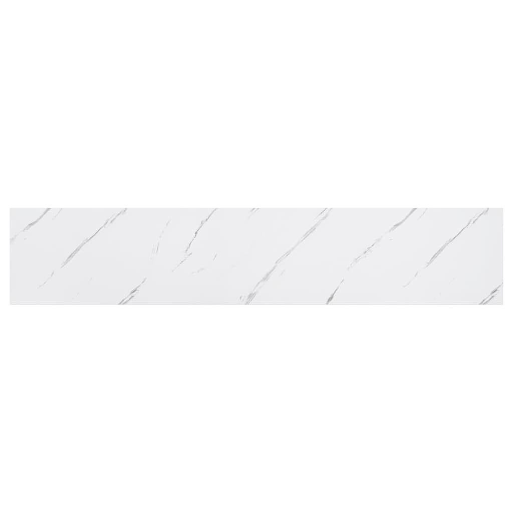 Falpolc tárolóval 2 pcs Fehér márvány 120 x 23,5 x 4 cm Faanyag