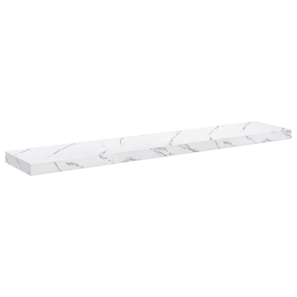 Falpolc tárolóval 4 pcs Fehér márvány 120 x 23,5 x 4 cm Faanyag