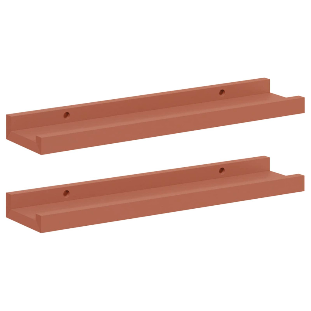 Falpolc polcokkal tárolóval 2 pcs Piros 40 x 9 x 3 cm Faanyag