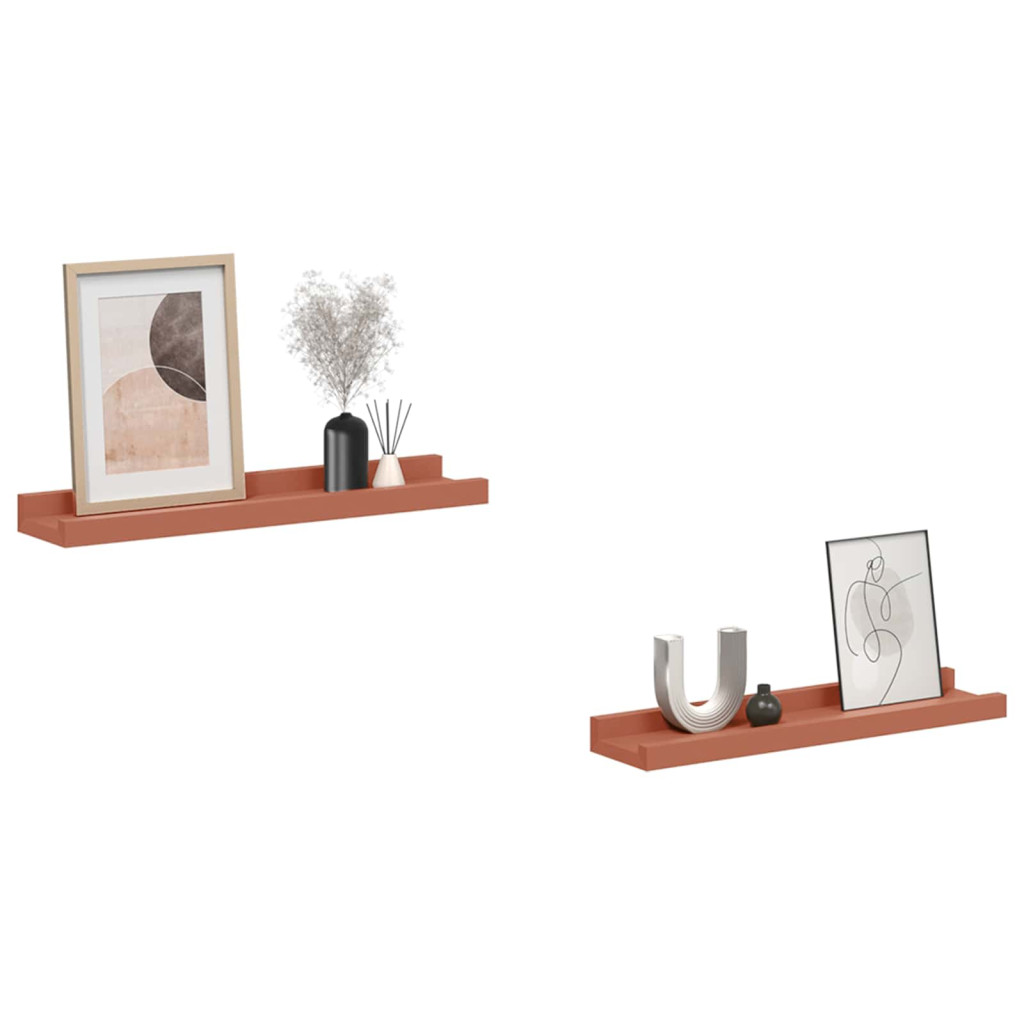 Falpolc polcokkal tárolóval 2 pcs Piros 40 x 9 x 3 cm Faanyag