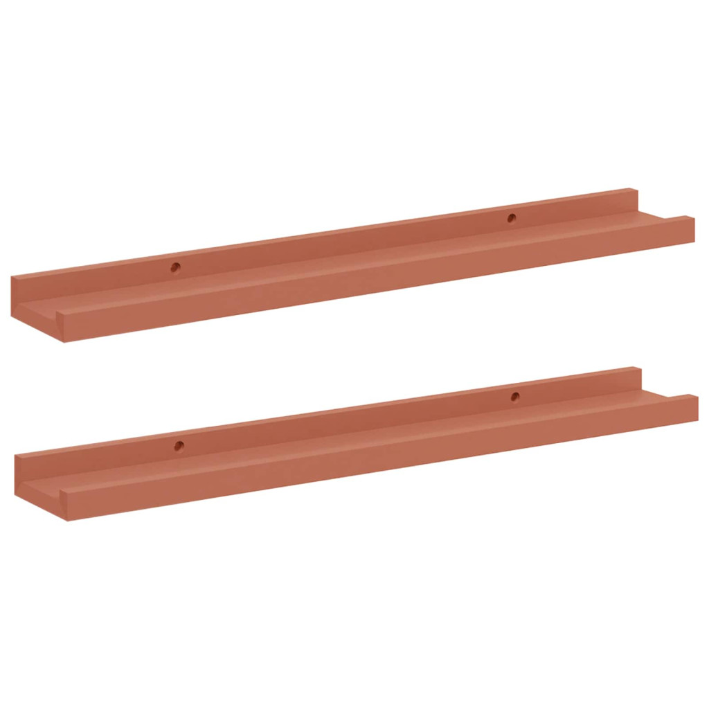 Falpolc polcokkal tárolóval 2 pcs Piros 60 x 9 x 3 cm Faanyag