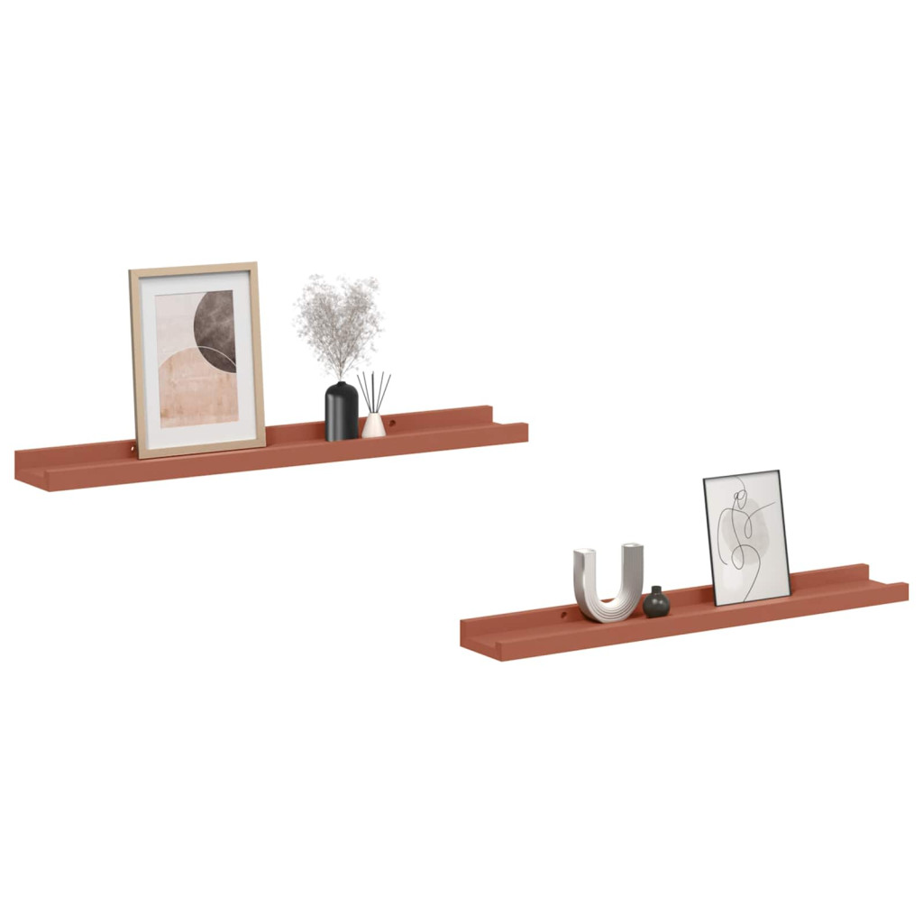 Falpolc polcokkal tárolóval 2 pcs Piros 60 x 9 x 3 cm Faanyag