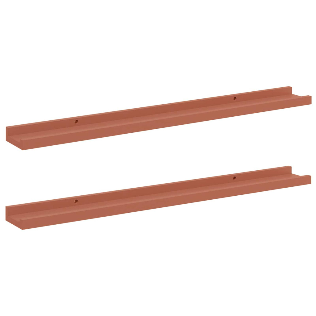 Falpolc polcokkal tárolóval 2 pcs Piros 80 x 9 x 3 cm Faanyag