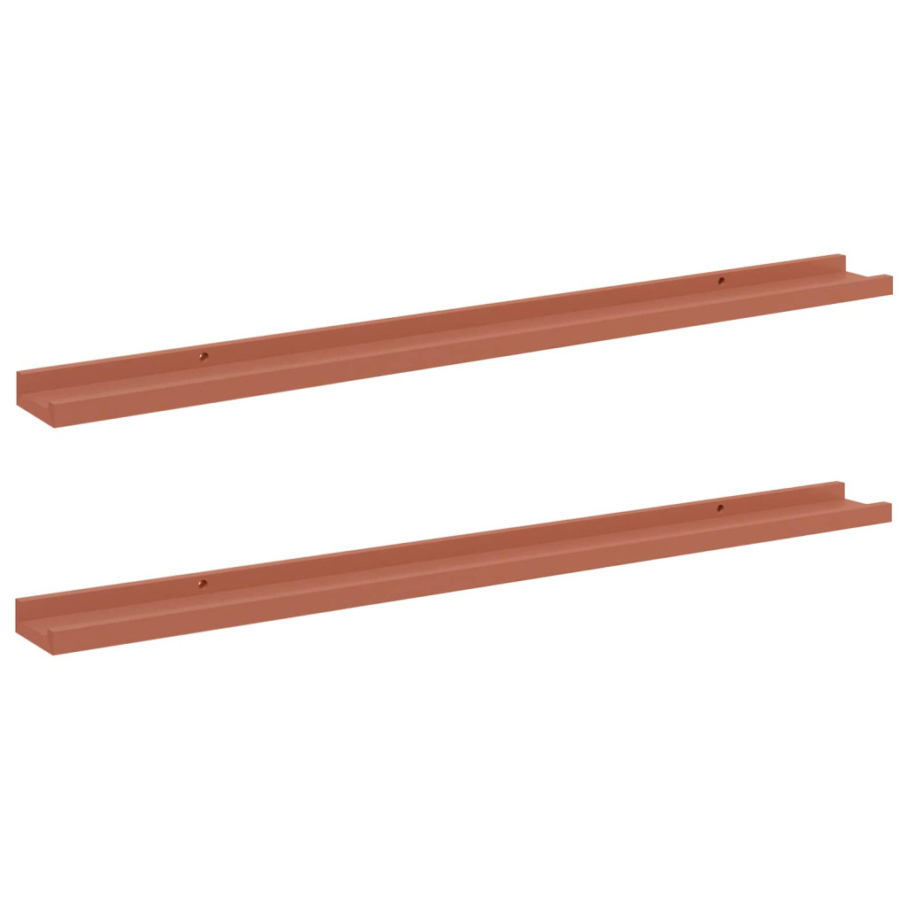 Falpolc polcokkal tárolóval 2 pcs Piros 100 x 9 x 3 cm Faanyag