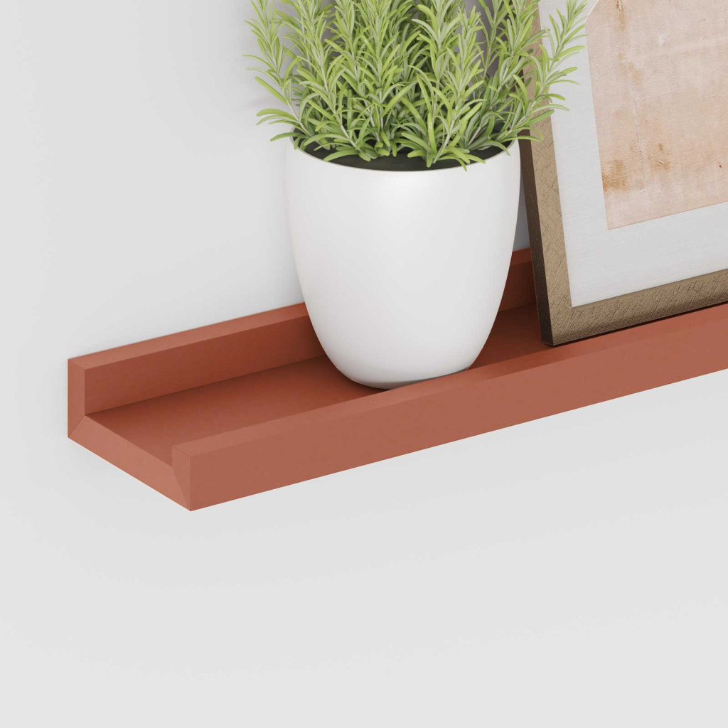 Falpolc polcokkal tárolóval 4 pcs Piros 100 x 9 x 3 cm Faanyag