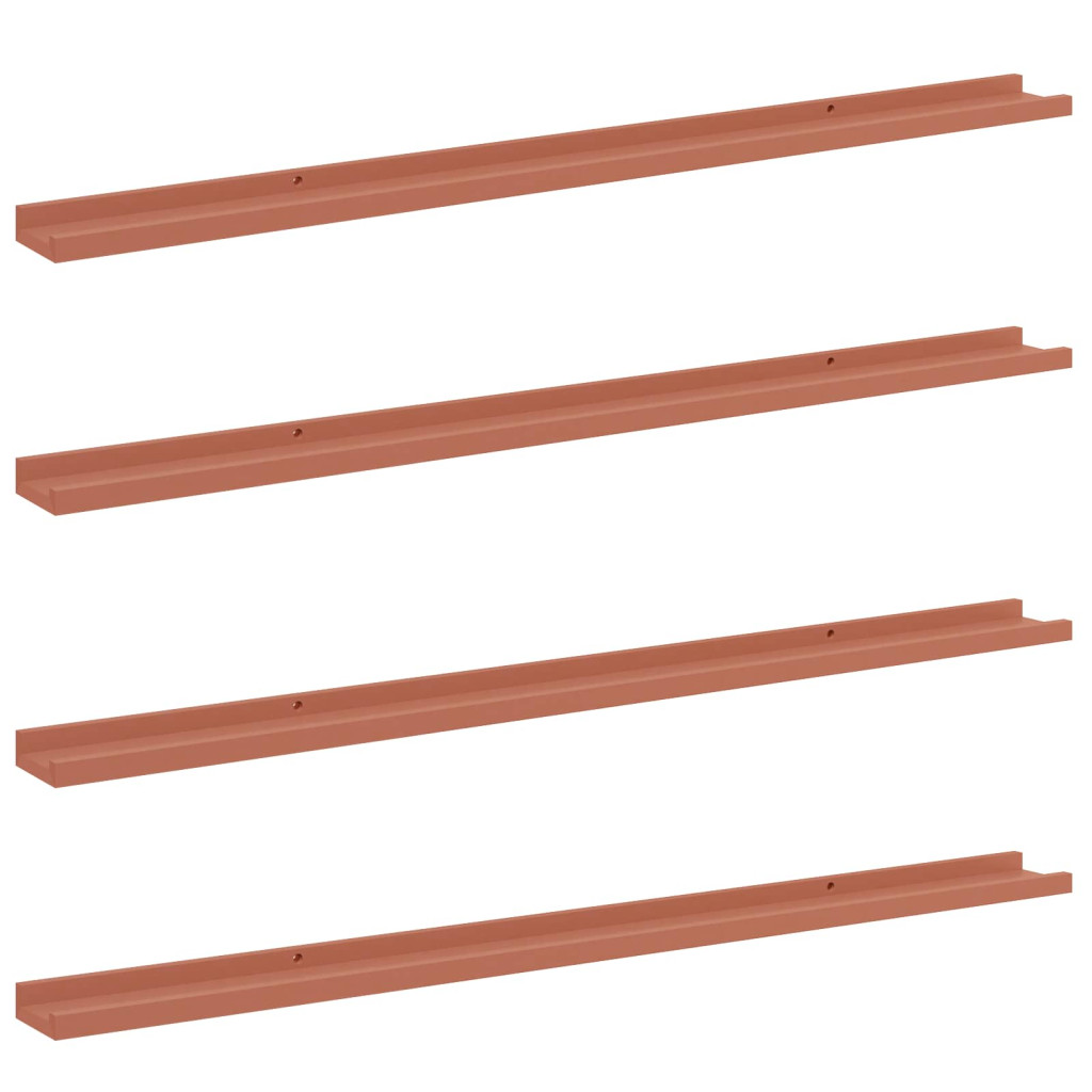 Falpolc polcokkal tárolóval 4 pcs Piros 115 x 9 x 3 cm Faanyag