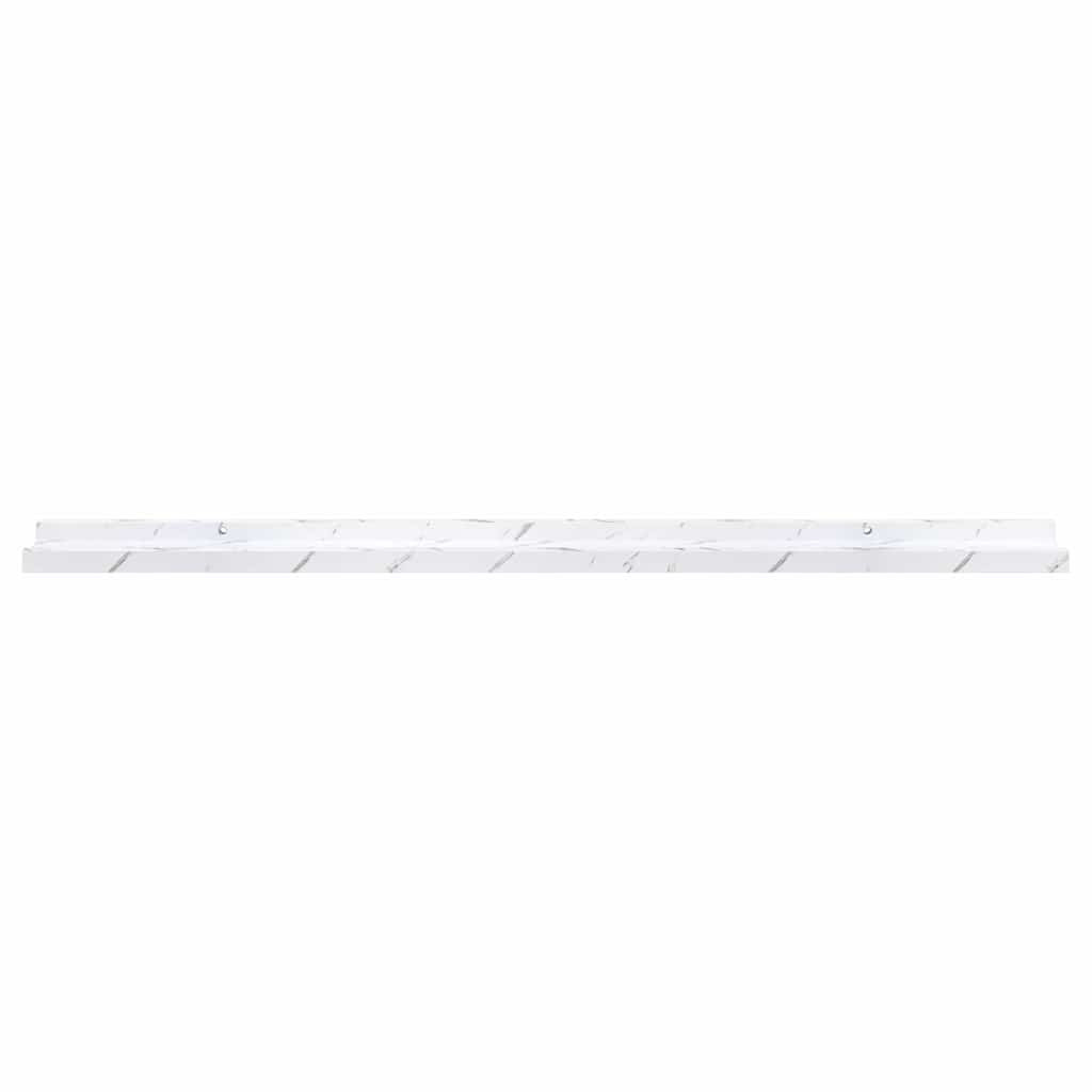 Falpolc polcokkal 4 pcs Fehér márvány 100 x 9 x 3 cm Faanyag