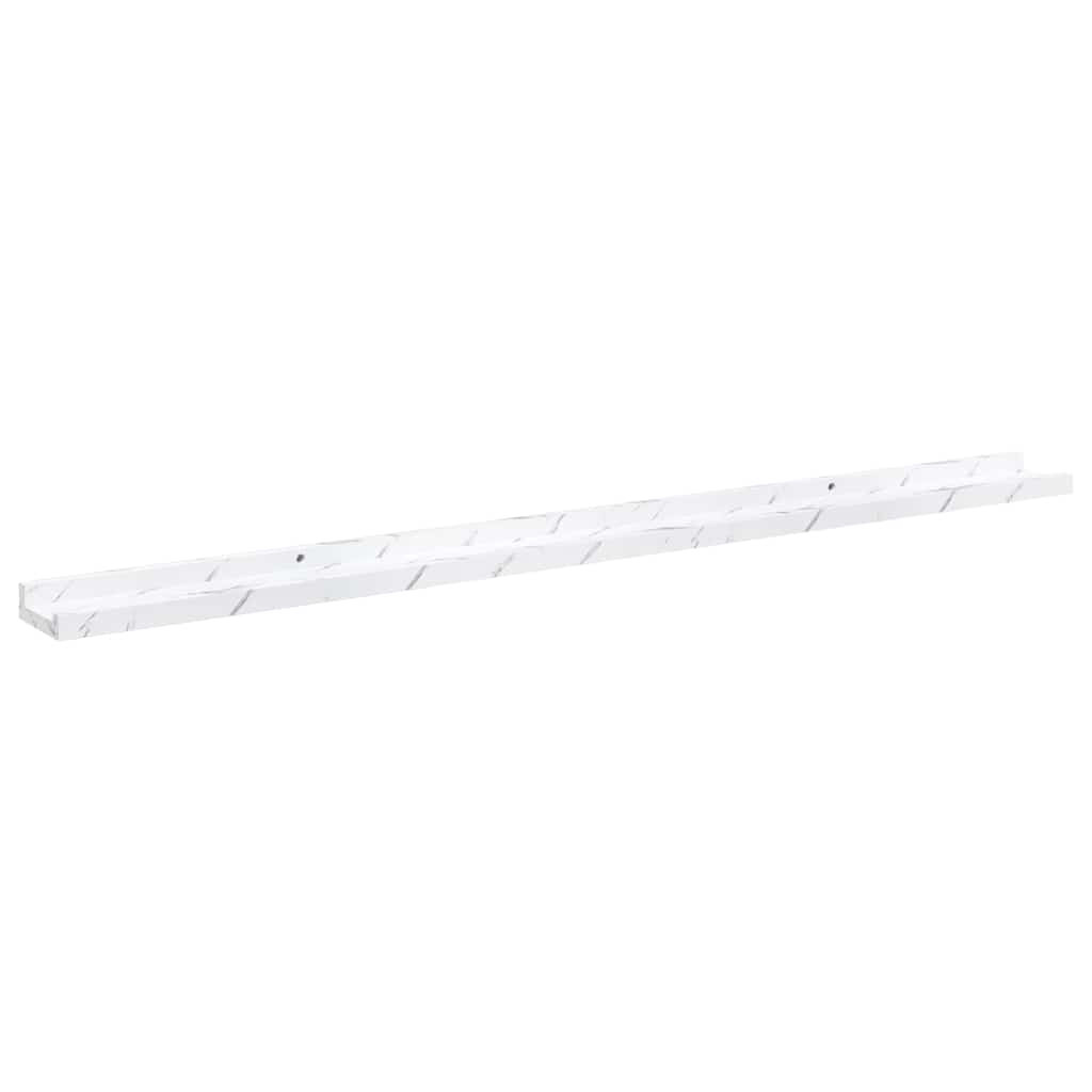 Falpolc polcokkal 4 pcs Fehér márvány 115 x 9 x 3 cm Faanyag
