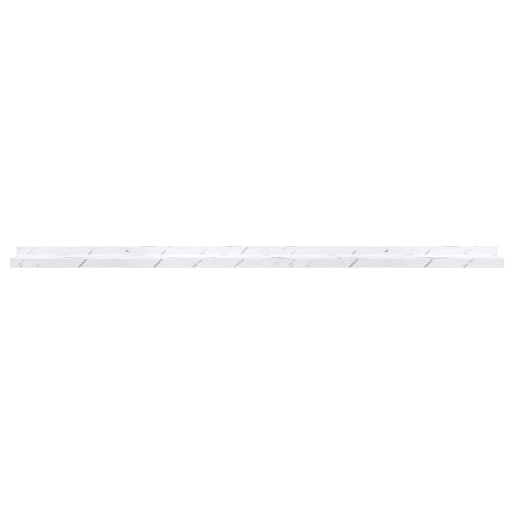 Falpolc polcokkal 4 pcs Fehér márvány 115 x 9 x 3 cm Faanyag